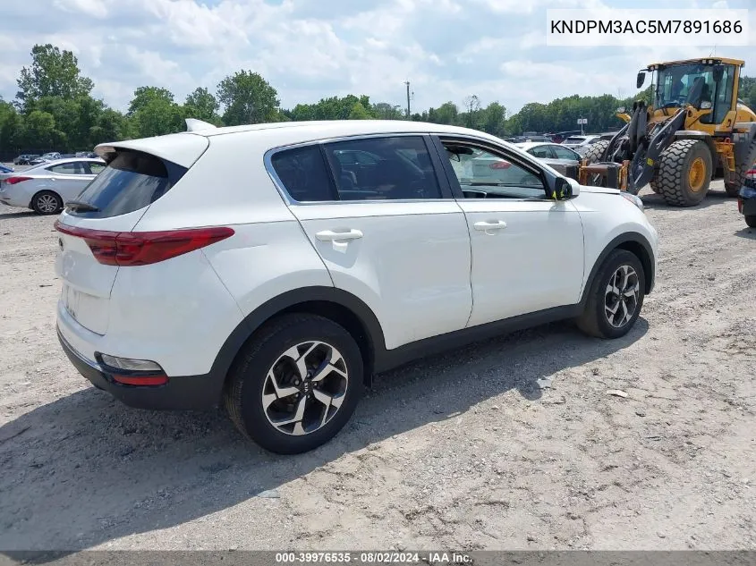 2021 Kia Sportage Lx VIN: KNDPM3AC5M7891686 Lot: 39976535