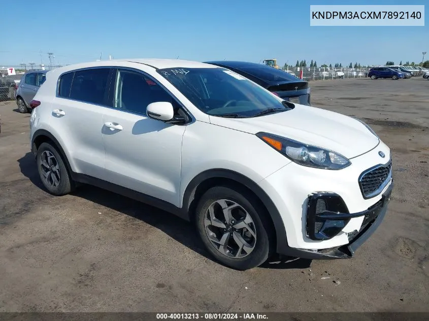 2021 Kia Sportage Lx VIN: KNDPM3ACXM7892140 Lot: 40013213