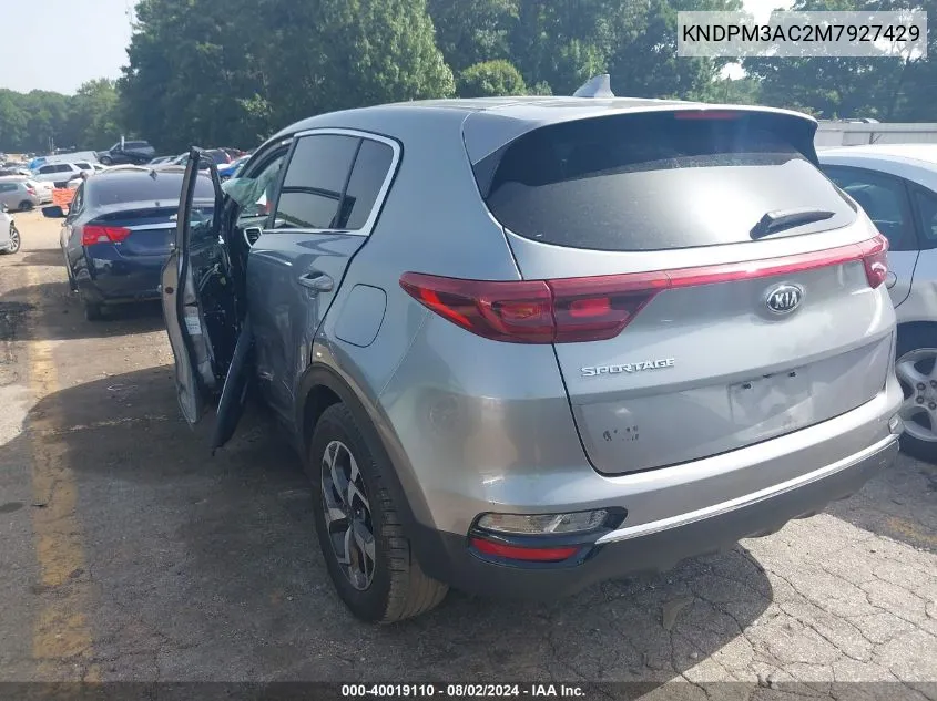 2021 Kia Sportage Lx VIN: KNDPM3AC2M7927429 Lot: 40019110