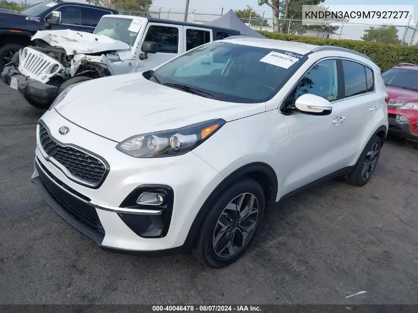 2021 Kia Sportage Ex VIN: KNDPN3AC9M7927277 Lot: 40046478