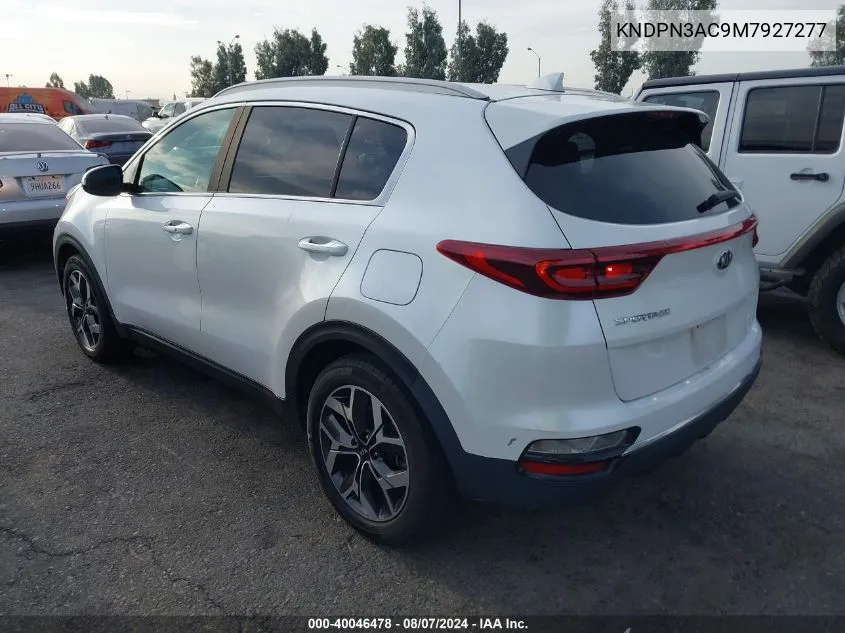 2021 Kia Sportage Ex VIN: KNDPN3AC9M7927277 Lot: 40046478