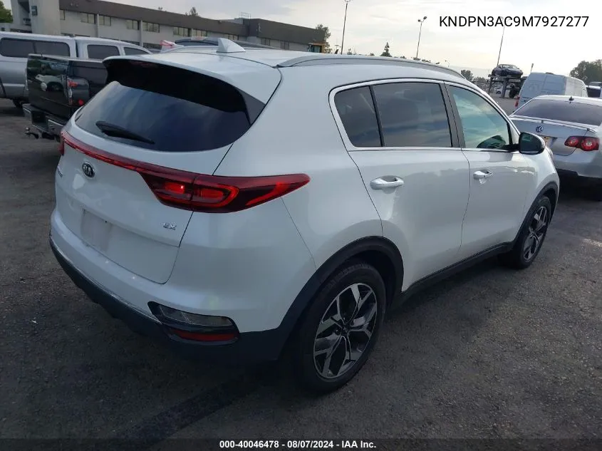 2021 Kia Sportage Ex VIN: KNDPN3AC9M7927277 Lot: 40046478