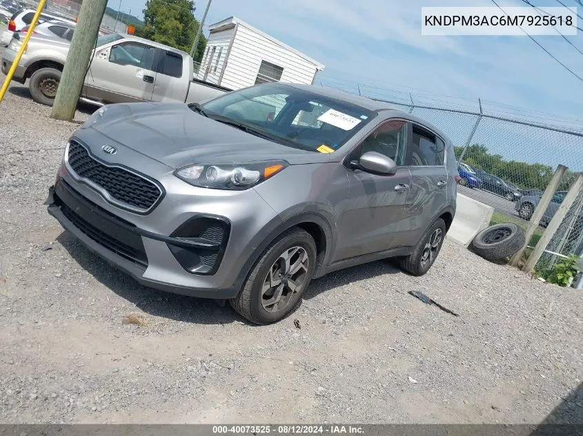 2021 Kia Sportage Lx VIN: KNDPM3AC6M7925618 Lot: 40073525