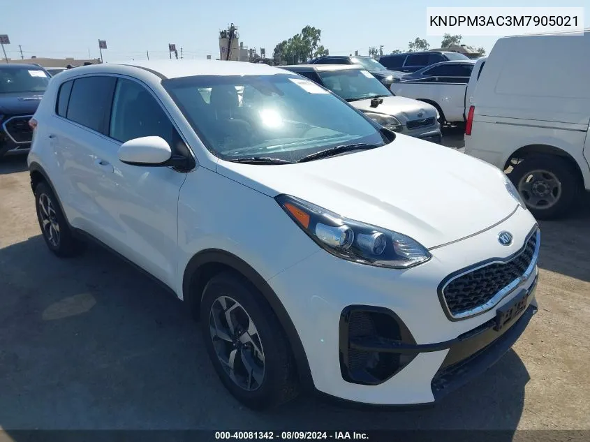 2021 Kia Sportage Lx VIN: KNDPM3AC3M7905021 Lot: 40081342