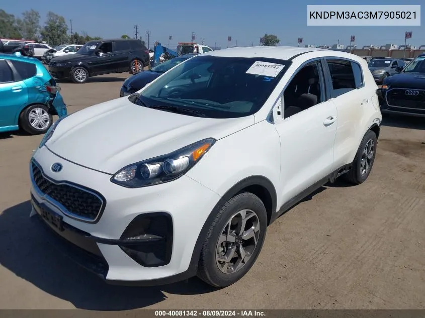 2021 Kia Sportage Lx VIN: KNDPM3AC3M7905021 Lot: 40081342