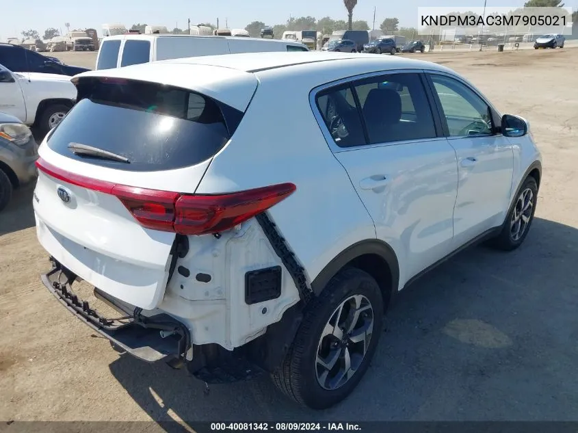 2021 Kia Sportage Lx VIN: KNDPM3AC3M7905021 Lot: 40081342