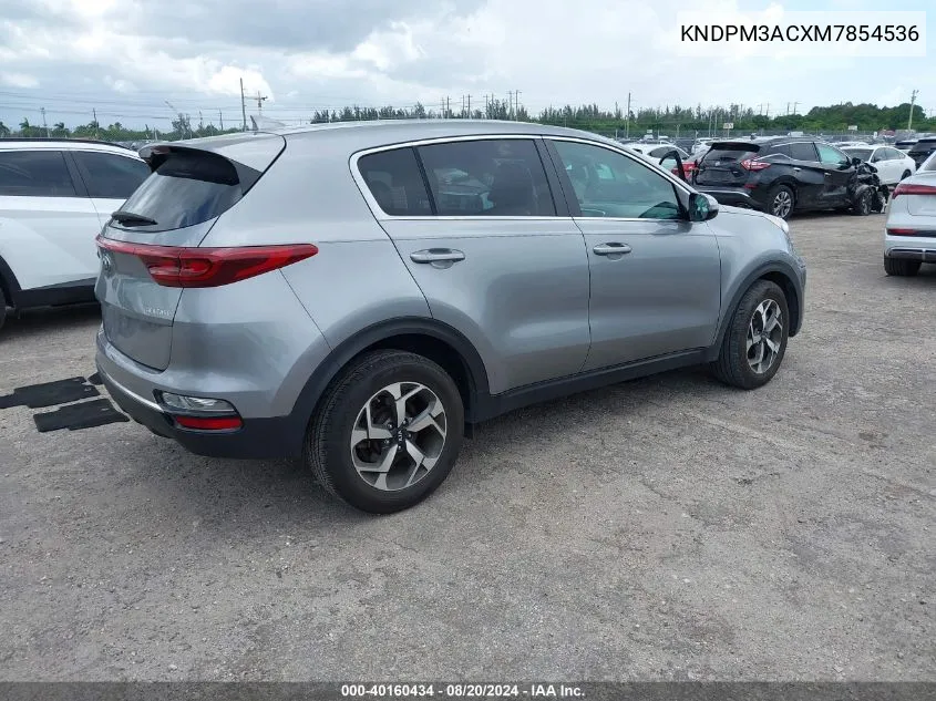 2021 Kia Sportage Lx VIN: KNDPM3ACXM7854536 Lot: 40160434