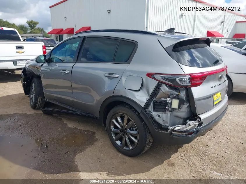 2021 Kia Sportage S VIN: KNDP63AC4M7874212 Lot: 40212320