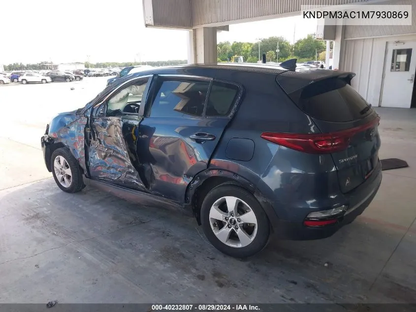 2021 Kia Sportage Lx VIN: KNDPM3AC1M7930869 Lot: 40232807