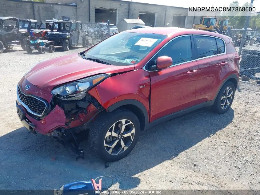 2021 Kia Sportage Lx VIN: KNDPMCAC8M7868600 Lot: 40238368