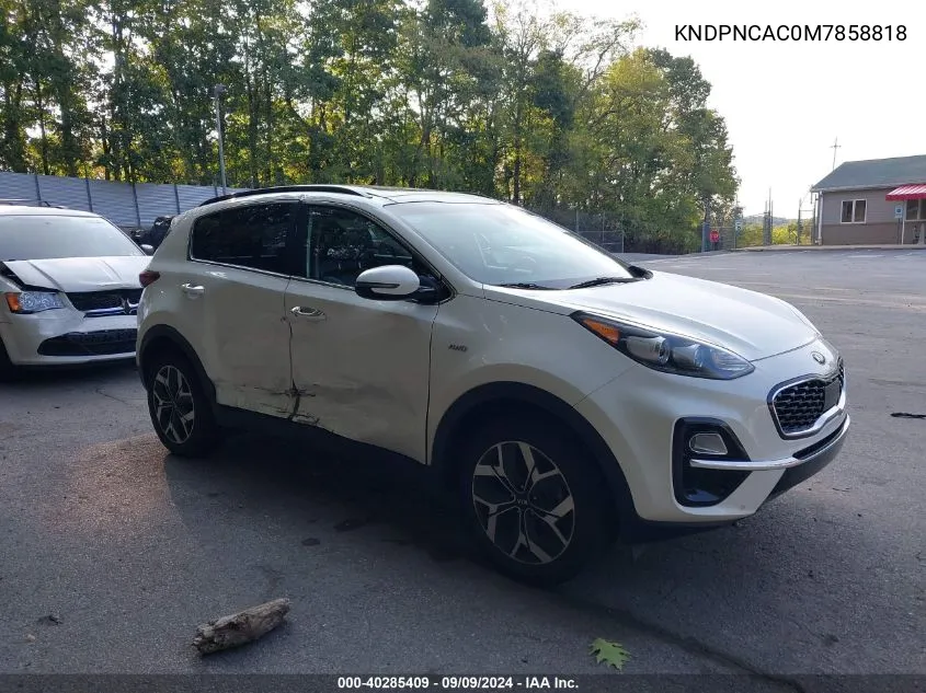 2021 Kia Sportage Ex VIN: KNDPNCAC0M7858818 Lot: 40285409