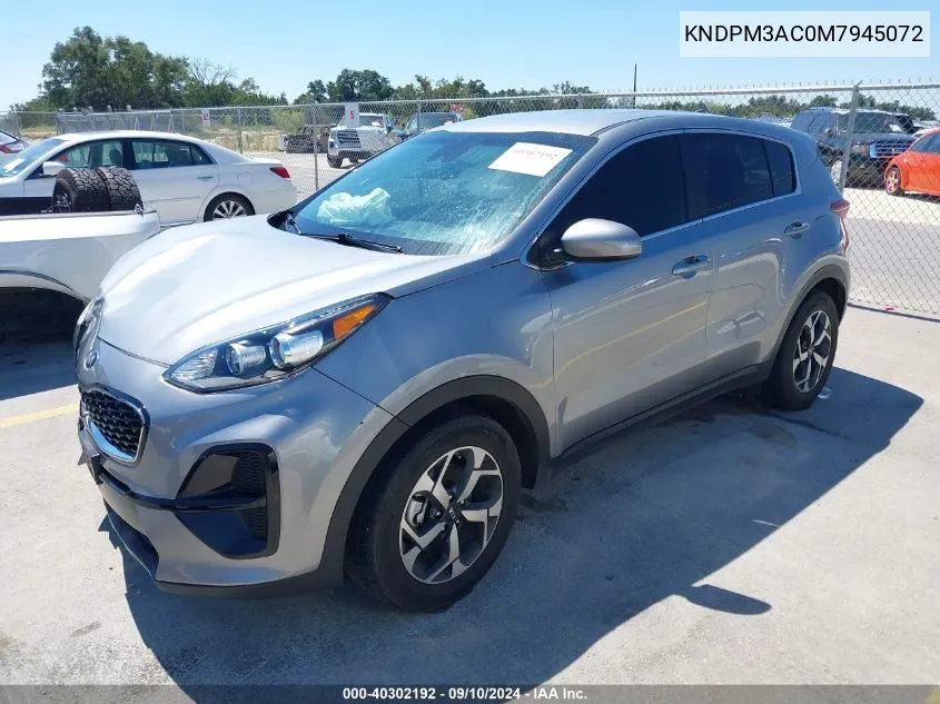 2021 Kia Sportage Lx VIN: KNDPM3AC0M7945072 Lot: 40302192