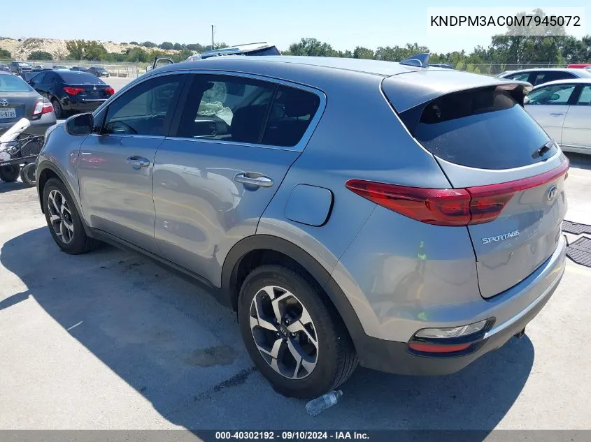 2021 Kia Sportage Lx VIN: KNDPM3AC0M7945072 Lot: 40302192