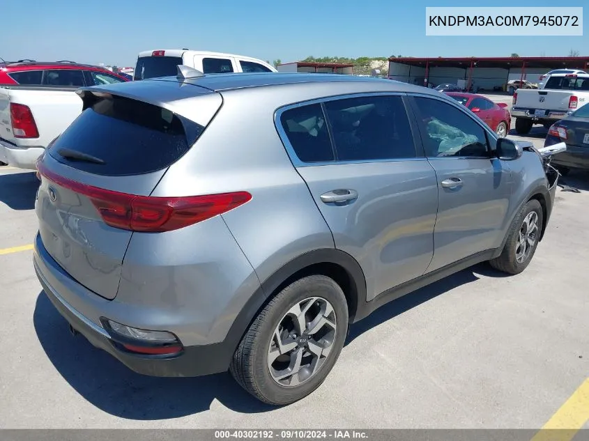 2021 Kia Sportage Lx VIN: KNDPM3AC0M7945072 Lot: 40302192