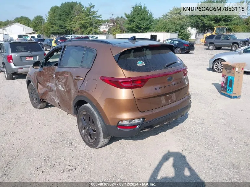 2021 Kia Sportage S VIN: KNDP6CAC6M7853118 Lot: 40309824