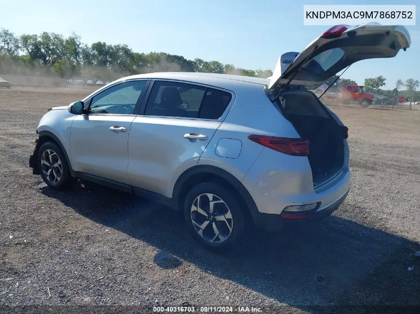 2021 Kia Sportage Lx VIN: KNDPM3AC9M7868752 Lot: 40316703