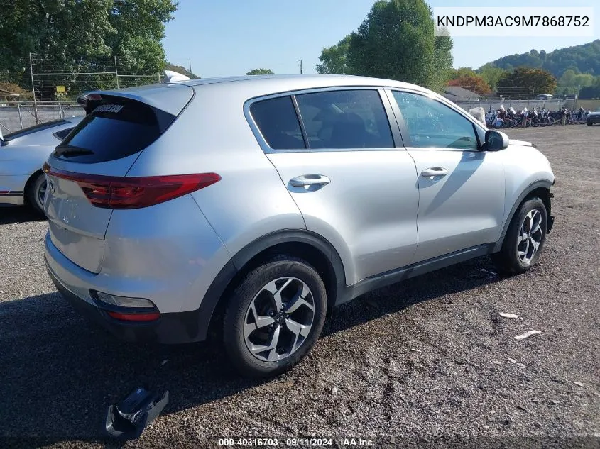 2021 Kia Sportage Lx VIN: KNDPM3AC9M7868752 Lot: 40316703