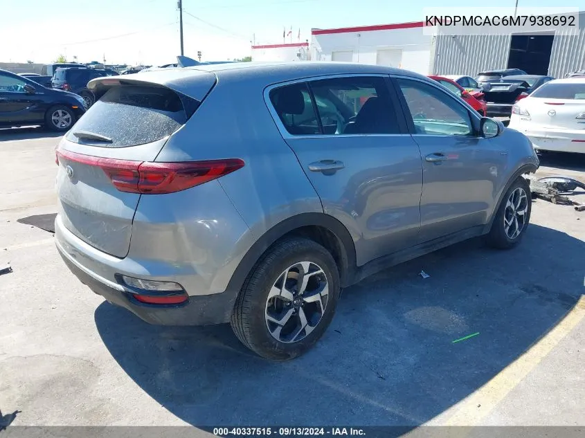 2021 Kia Sportage Lx VIN: KNDPMCAC6M7938692 Lot: 40337515