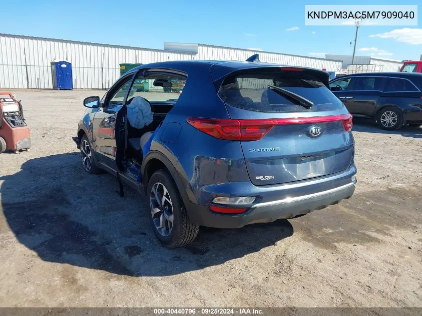 2021 Kia Sportage Lx VIN: KNDPM3AC5M7909040 Lot: 40440796