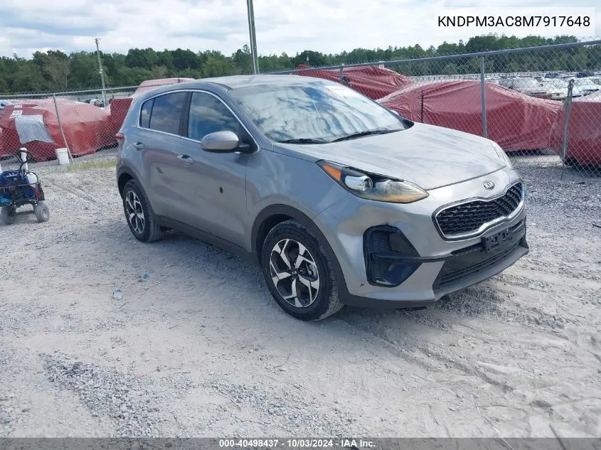 2021 Kia Sportage Lx VIN: KNDPM3AC8M7917648 Lot: 40498437