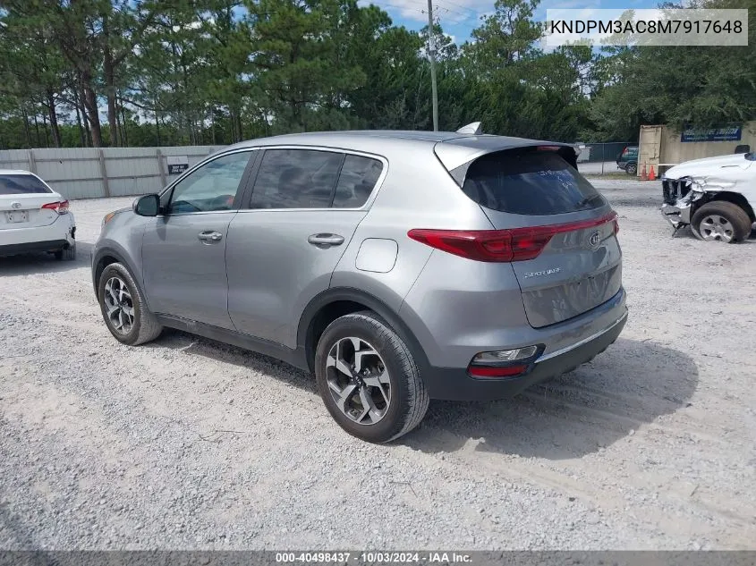 2021 Kia Sportage Lx VIN: KNDPM3AC8M7917648 Lot: 40498437