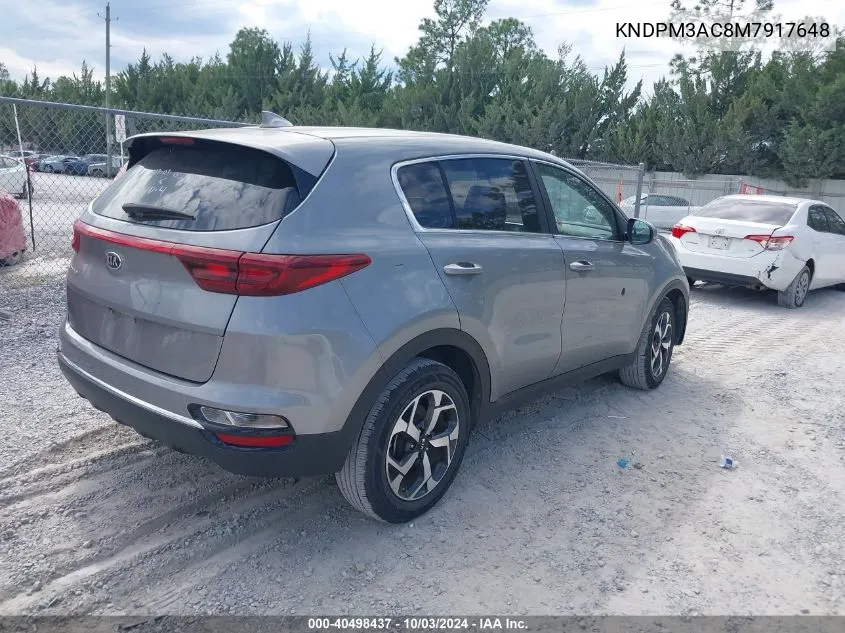 2021 Kia Sportage Lx VIN: KNDPM3AC8M7917648 Lot: 40498437