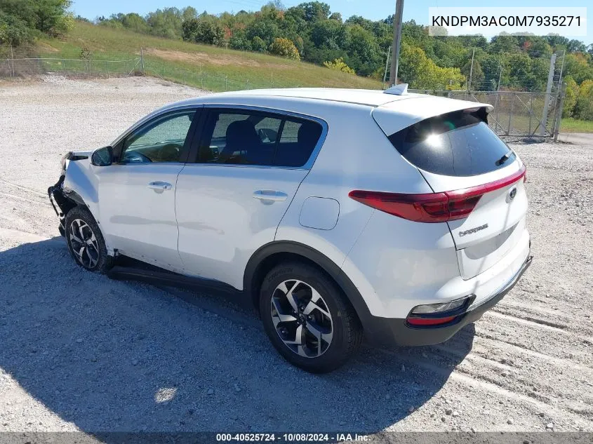 2021 Kia Sportage Lx VIN: KNDPM3AC0M7935271 Lot: 40525724