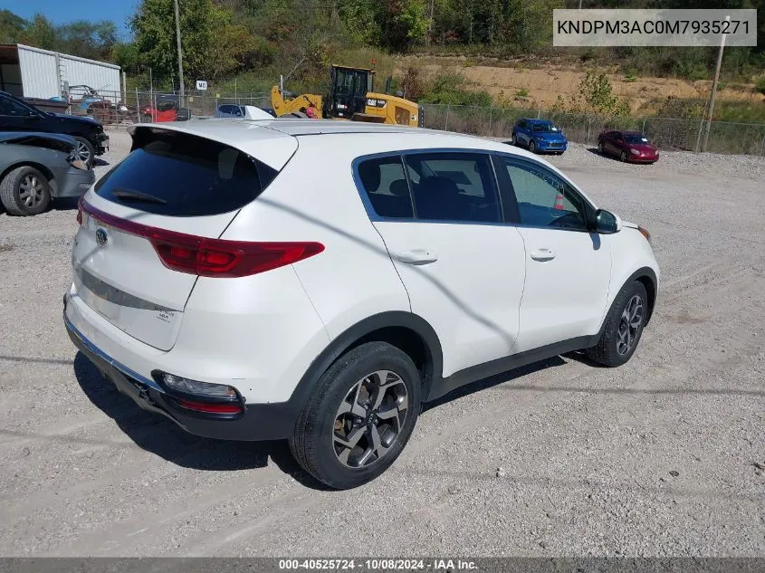 2021 Kia Sportage Lx VIN: KNDPM3AC0M7935271 Lot: 40525724