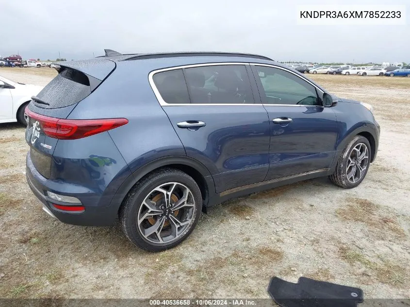 2021 Kia Sportage Sx Turbo VIN: KNDPR3A6XM7852233 Lot: 40536658