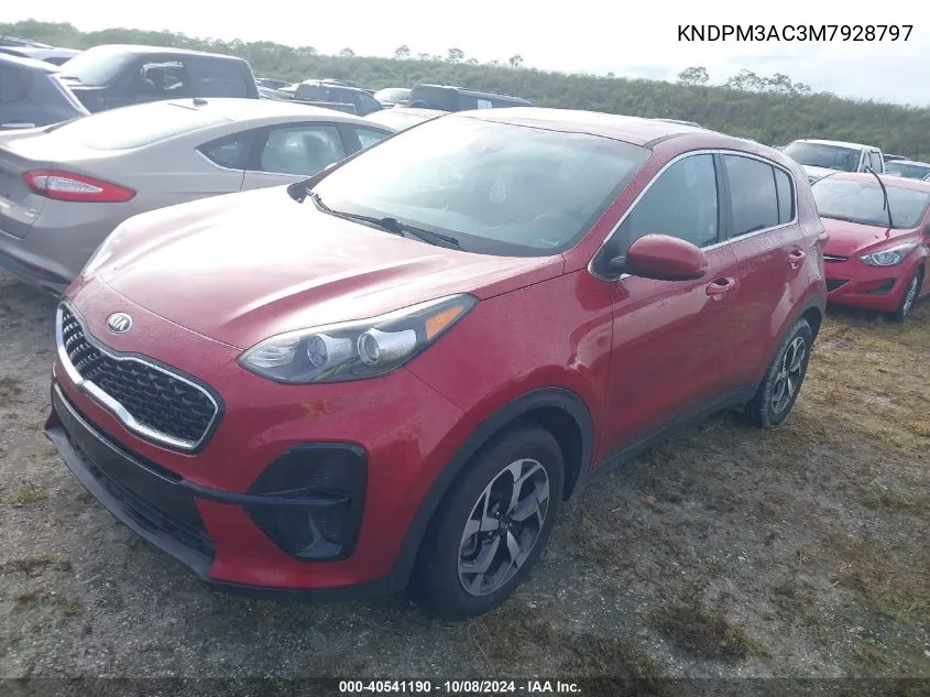 2021 Kia Sportage Lx VIN: KNDPM3AC3M7928797 Lot: 40541190