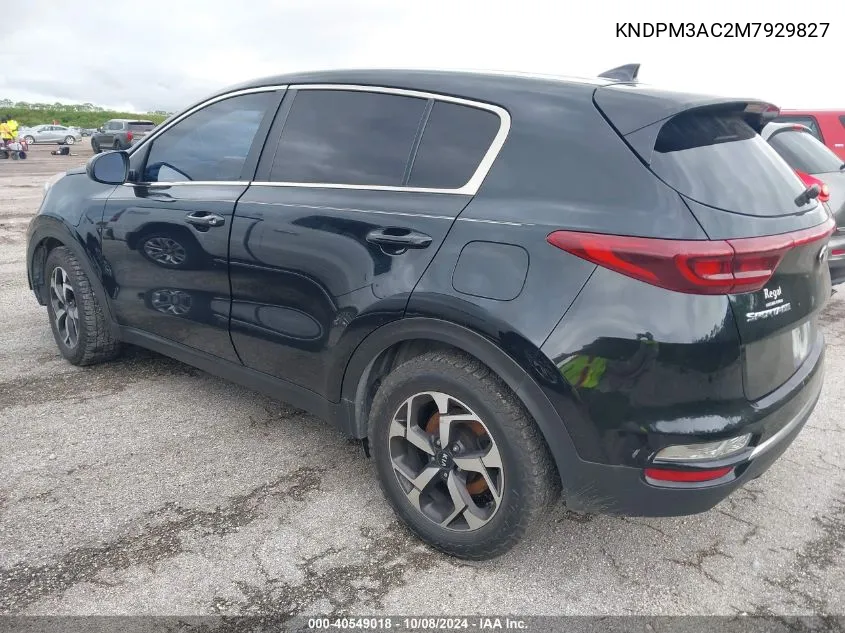 2021 Kia Sportage Lx VIN: KNDPM3AC2M7929827 Lot: 40549018