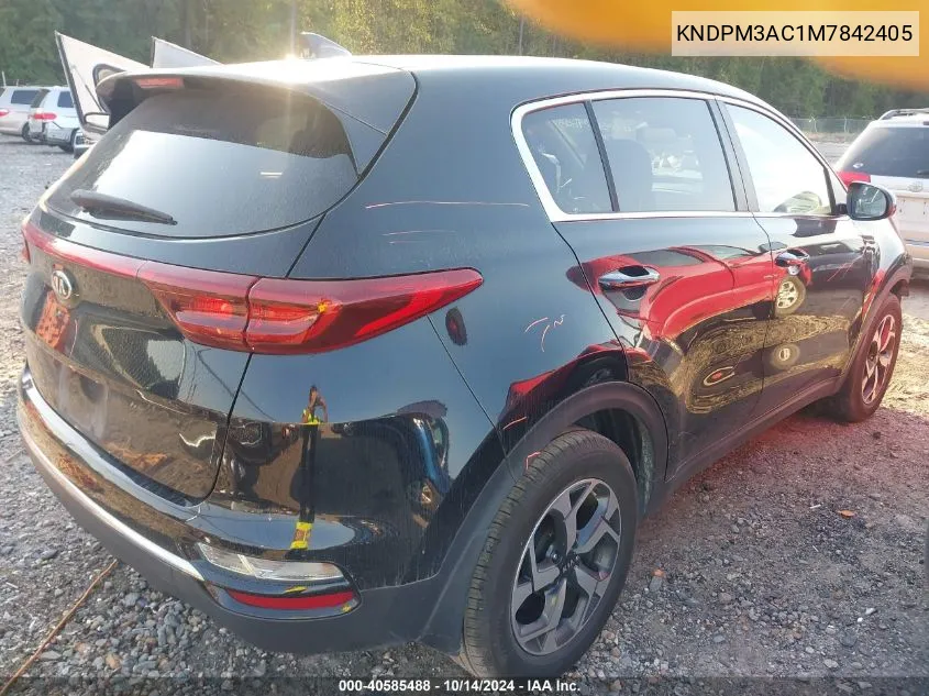 2021 Kia Sportage Lx VIN: KNDPM3AC1M7842405 Lot: 40585488