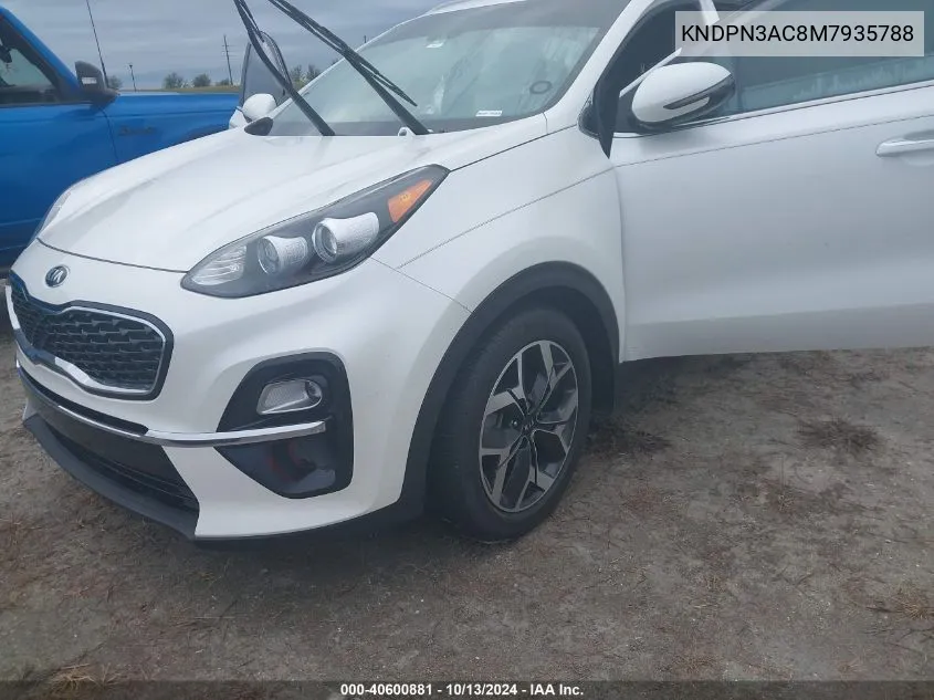 2021 Kia Sportage Ex VIN: KNDPN3AC8M7935788 Lot: 40600881