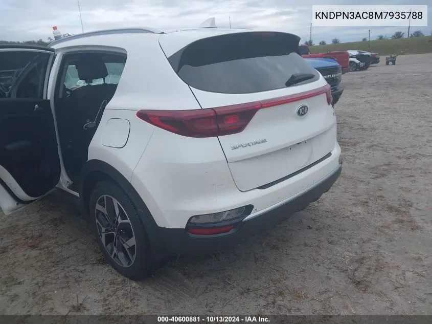 2021 Kia Sportage Ex VIN: KNDPN3AC8M7935788 Lot: 40600881