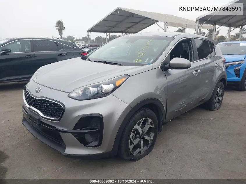 2021 Kia Sportage Lx VIN: KNDPM3AC7M7843591 Lot: 40609082