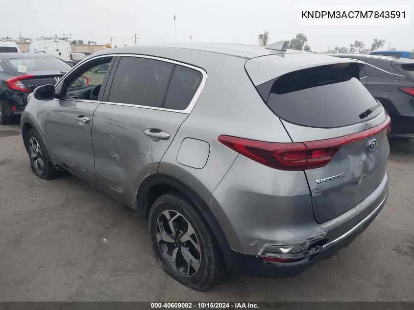 2021 Kia Sportage Lx VIN: KNDPM3AC7M7843591 Lot: 40609082