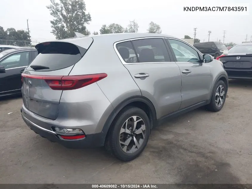 2021 Kia Sportage Lx VIN: KNDPM3AC7M7843591 Lot: 40609082