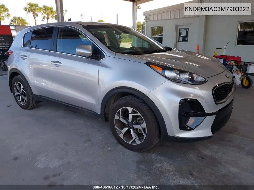 2021 Kia Sportage Lx VIN: KNDPM3AC3M7903222 Lot: 40616612