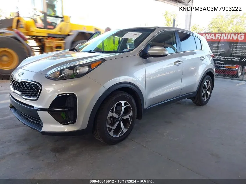 2021 Kia Sportage Lx VIN: KNDPM3AC3M7903222 Lot: 40616612