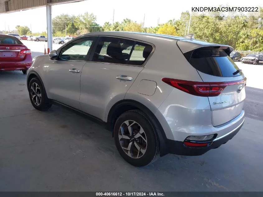 2021 Kia Sportage Lx VIN: KNDPM3AC3M7903222 Lot: 40616612