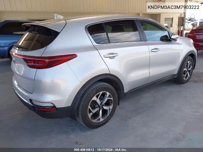 2021 Kia Sportage Lx VIN: KNDPM3AC3M7903222 Lot: 40616612