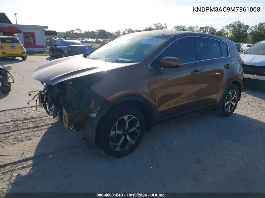 2021 Kia Sportage Lx VIN: KNDPM3AC9M7861008 Lot: 40631840