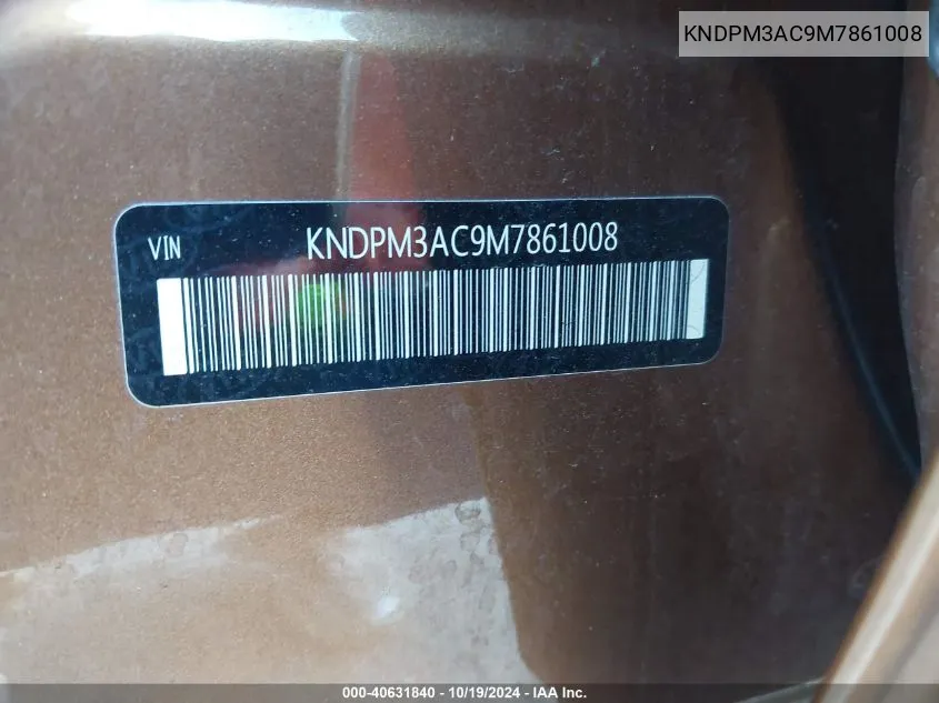 2021 Kia Sportage Lx VIN: KNDPM3AC9M7861008 Lot: 40631840