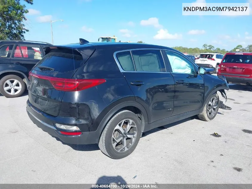 2021 Kia Sportage Lx VIN: KNDPM3AC9M7942137 Lot: 40654700