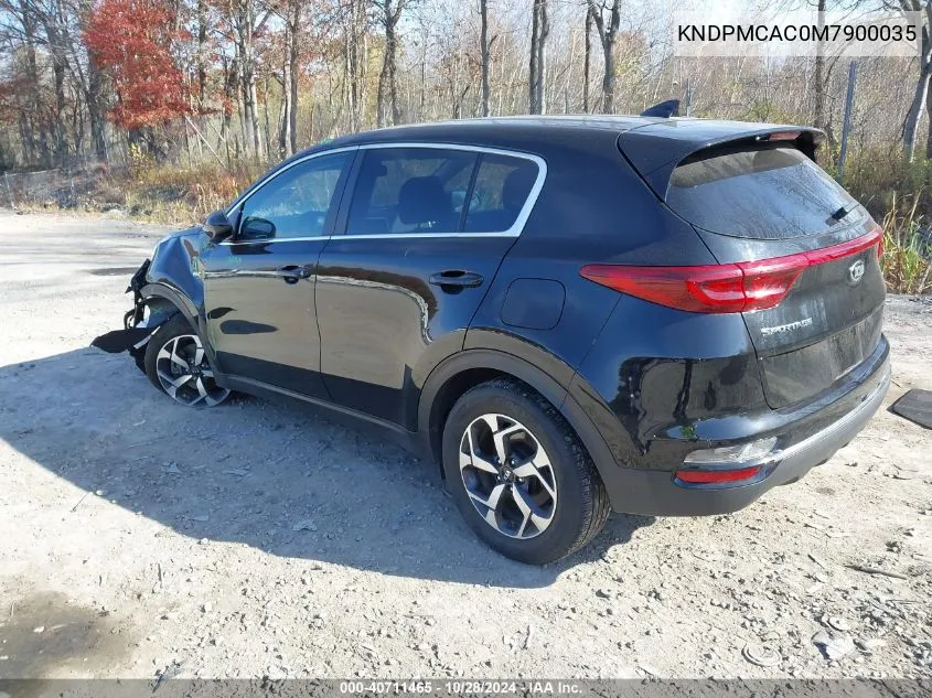 2021 Kia Sportage Lx VIN: KNDPMCAC0M7900035 Lot: 40711465