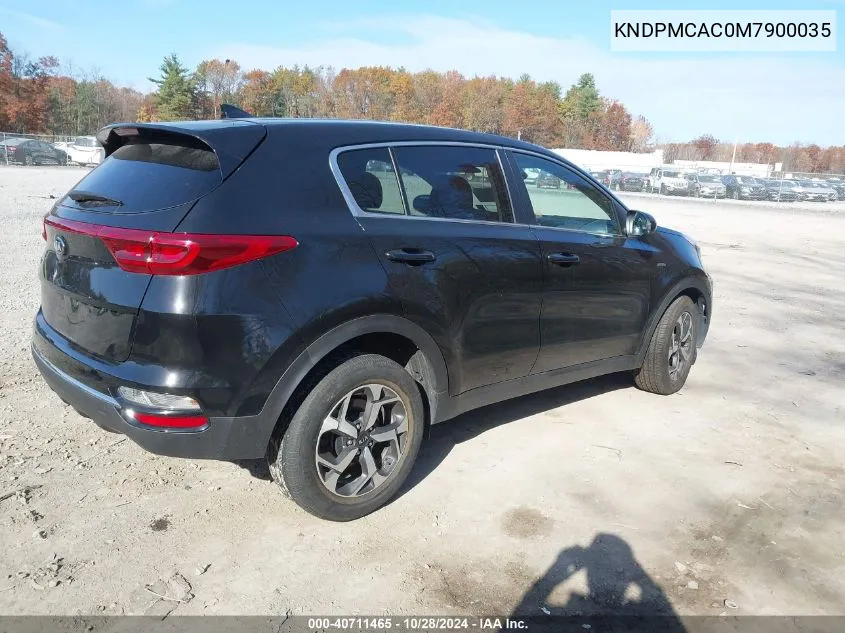 2021 Kia Sportage Lx VIN: KNDPMCAC0M7900035 Lot: 40711465