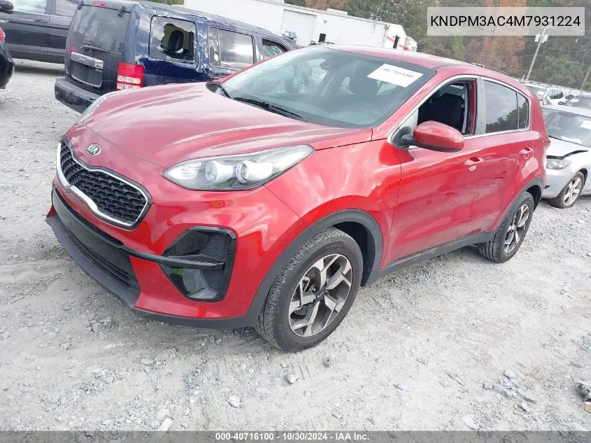 2021 Kia Sportage Lx VIN: KNDPM3AC4M7931224 Lot: 40716100