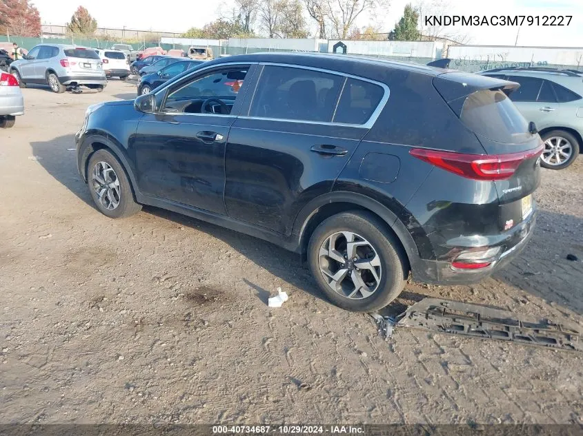 2021 Kia Sportage Lx VIN: KNDPM3AC3M7912227 Lot: 40734687