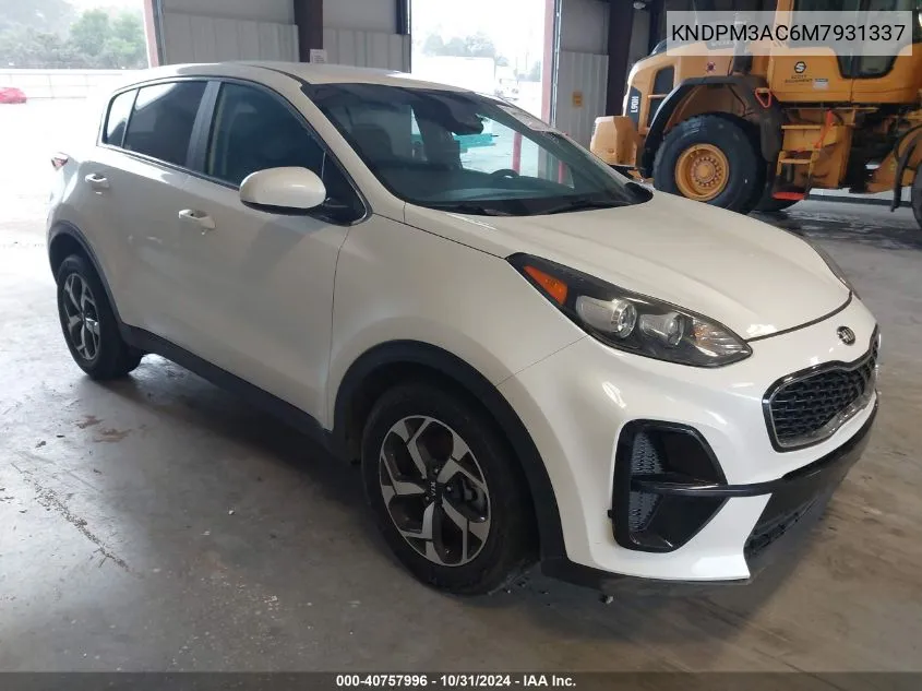 2021 Kia Sportage Lx VIN: KNDPM3AC6M7931337 Lot: 40757996