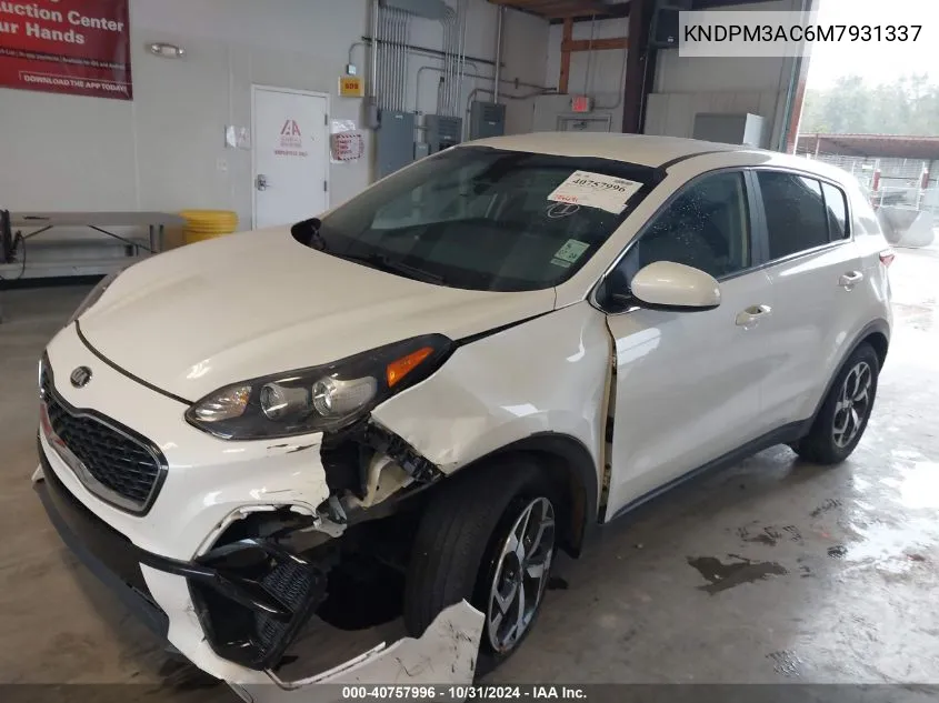 2021 Kia Sportage Lx VIN: KNDPM3AC6M7931337 Lot: 40757996